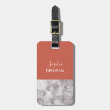 Elegant terracotta background and gray marble