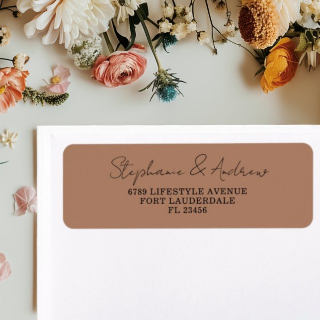 Elegant Terracotta & Black Wedding Label (Creator Uploaded)