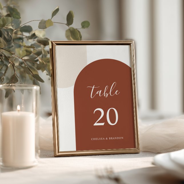 Elegant Terracotta Boho Arch Wedding Table Number (Creator Uploaded)
