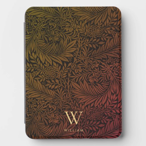 Elegant Terracotta Boho Botanical Monogram Kindle Cover