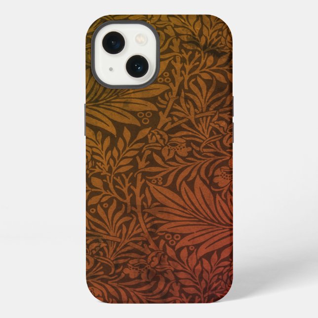 Elegant Terracotta Boho Botanical Pattern  Iphone Case (Back)