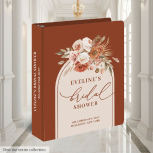 Elegant terracotta boho bridal shower memory album 3 ring binder