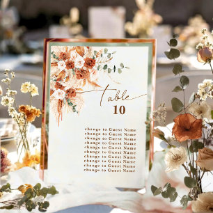 Elegant Terracotta Boho Table 10 Seating Card 