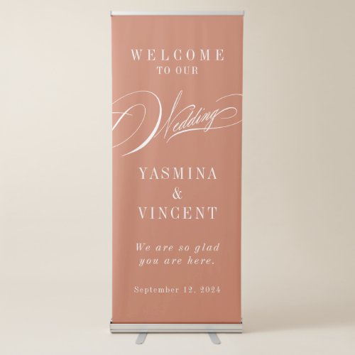 Elegant Terracotta Calligraphy Wedding Retractable Banner
