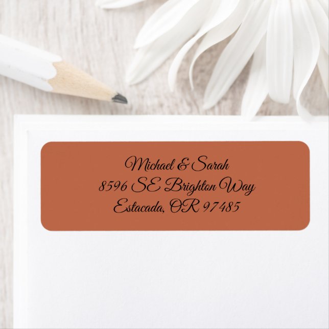 Elegant Terracotta Clay Return Address Label (Insitu)