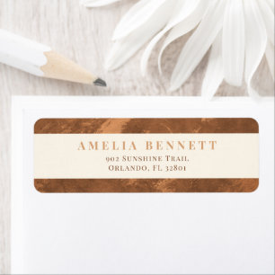 Elegant Terracotta Copper Return Address Label
