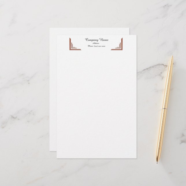 Elegant Terracotta Corner Professional Stationery (Front/Back In Situ)