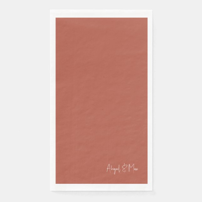 Elegant Terracotta Custom Paper Guest Towels (Front)