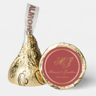 Elegant Terracotta Gold Monogram Script Wedding Hershey®'s Kisses®