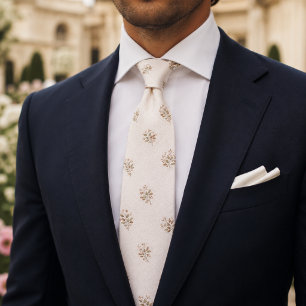 Elegant Terracotta Greenery Botanical Neck Tie