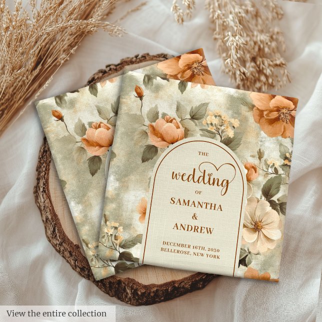 Elegant Terracotta Ivory Sage Floral Wedding Cloth (Elegant Terracotta Ivory Sage Floral Wedding Cloth Napkins)