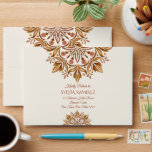 Elegant Terracotta Mexican Talavera addressed Envelope<br><div class="desc">Mexican Talavera terracotta marrone brown elegant wedding addressed envelope,  wedding invitation suite,   shades of brown talavera wedding addressed envelopes matching wedding envelopes</div>