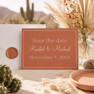Elegant Terracotta Minimalist Save the Date