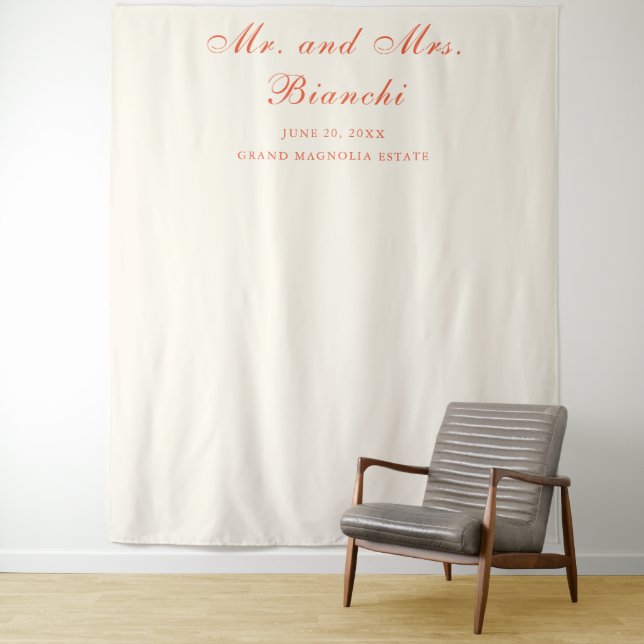 Elegant Terracotta Modern Classic Wedding Backdrop (In Situ)
