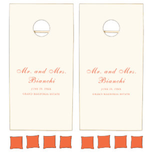 Elegant Terracotta Modern Classic Wedding Cornhole Set