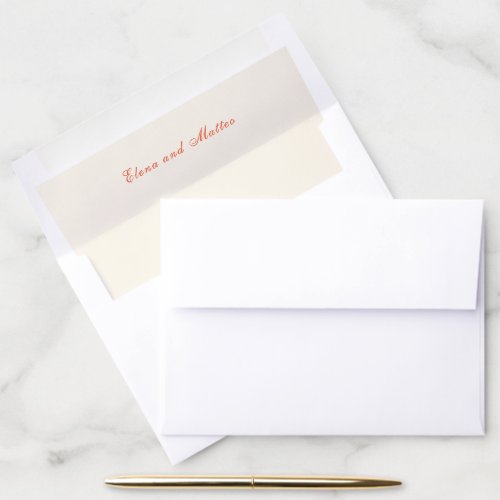 Elegant Terracotta Modern Classic Wedding Envelope Liner