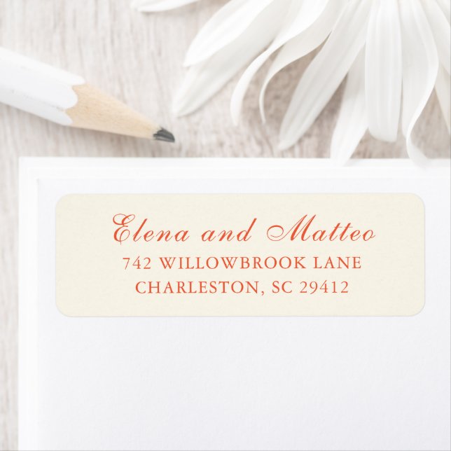 Elegant Terracotta Modern Classic Wedding Label (Insitu)