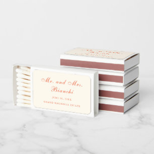 Elegant Terracotta Modern Classic Wedding Matchboxes
