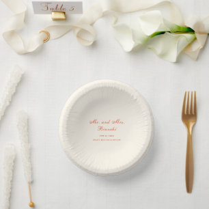 Elegant Terracotta Modern Classic Wedding Paper Bowls