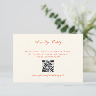 Elegant Terracotta Modern Classic Wedding RSVP Card