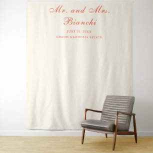 Elegant Terracotta Modern Classic Wedding Tapestry