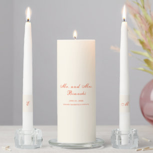 Elegant Terracotta Modern Classic Wedding Unity Candle Set