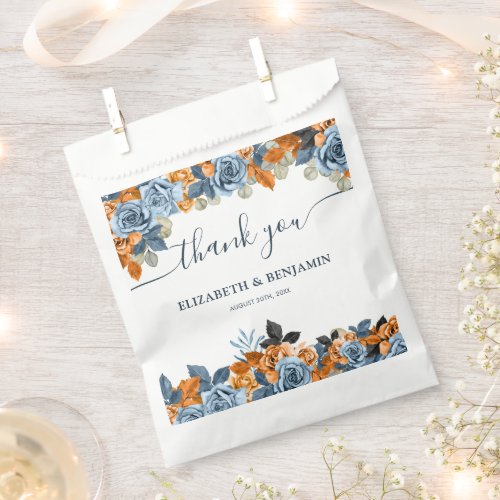 Elegant Terracotta Navy Blue And Rust  Wedding Favor Bag