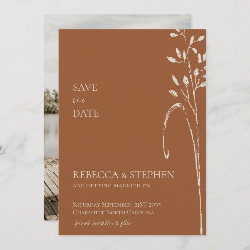 Elegant Terracotta   photo save the date  Invitati Invitation