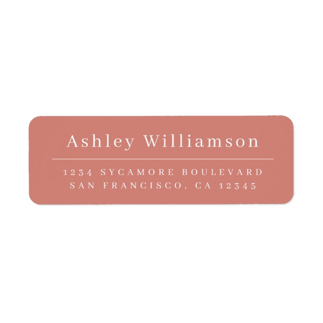 Elegant TerraCotta Return Address Label (Front)