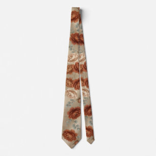 Elegant Terracotta Rose Neck Tie