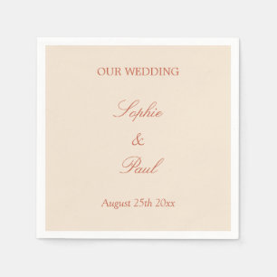 Elegant Terracotta Script Wedding Napkins