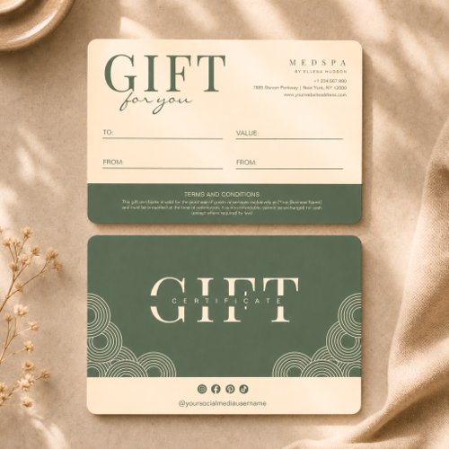 Elegant Terracotta Spa Salon Esthetician Gift Card