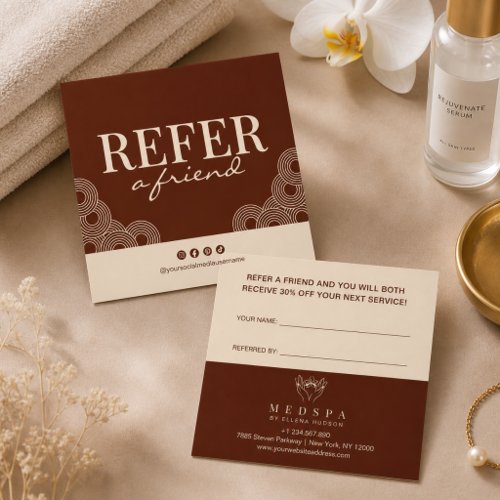 Elegant Terracotta Spa Salon Esthetician Wellness Referral Card
