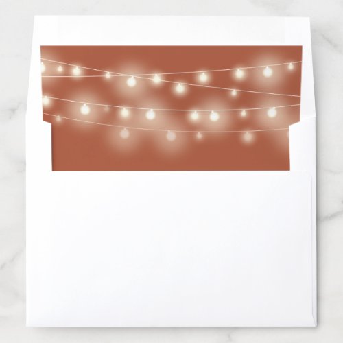 Elegant Terracotta String Lights Envelope Liner