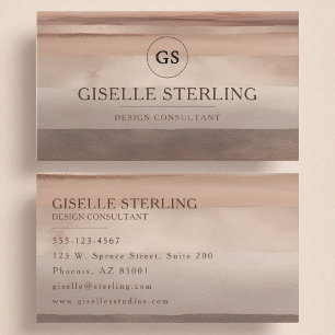 Elegant Terracotta Watercolor Abstract Boho Business Card