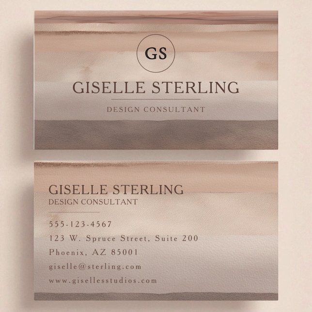 Elegant Terracotta Watercolor Abstract Boho Business Card (Creator Uploaded)