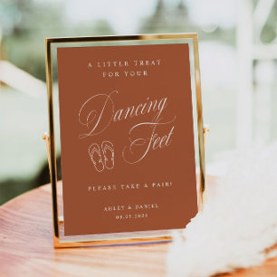 Elegant Terracotta Wedding Dancing Feet Poster