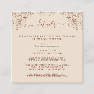 Elegant Terracotta Wedding Enclosure Card