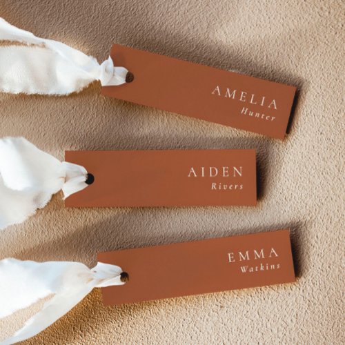 Elegant Terracotta Wedding Name Place Cards