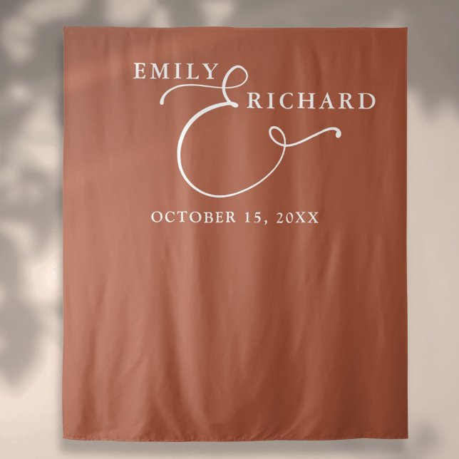 Elegant Terracotta Wedding Photo Backdrop (Elegant Terracotta Wedding Photo Backdrop)