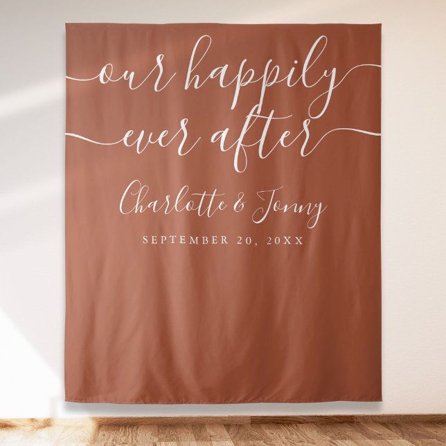 Elegant Terracotta Wedding Photo Backdrop (Elegant Terracotta Wedding Photo Backdrop)