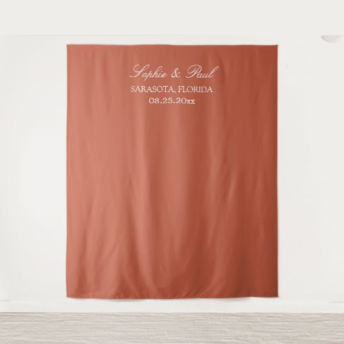 Elegant Terracotta Wedding Photo Booth Backdrop
