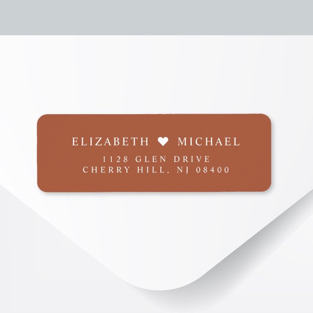 Elegant Terracotta Wedding Return Address Label (Creator Uploaded)