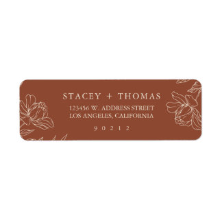 Elegant Terracotta Wedding Return Address Label