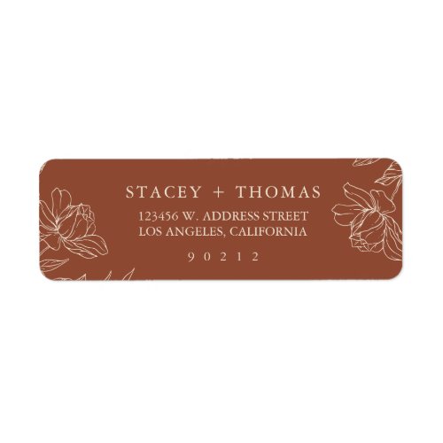 Elegant Terracotta Wedding Return Address Label