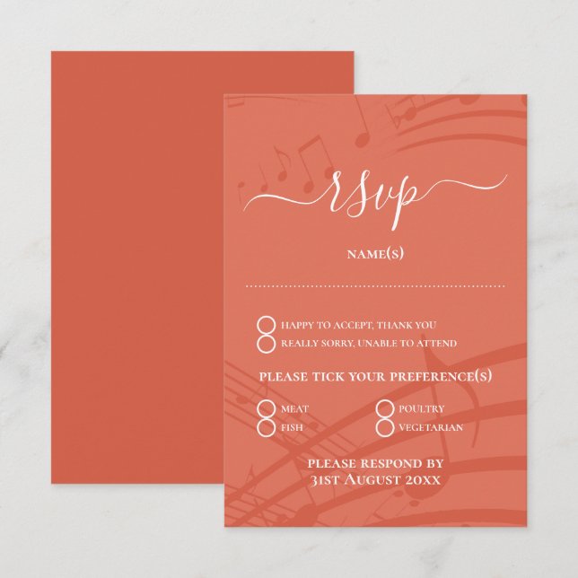 Elegant Terracotta Wedding RSVP Card (Front/Back)