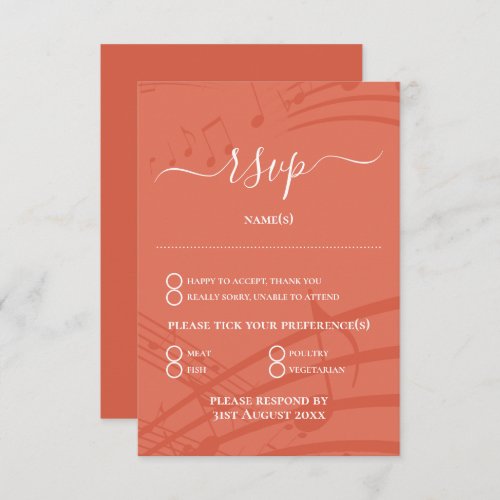 Elegant Terracotta Wedding RSVP Card