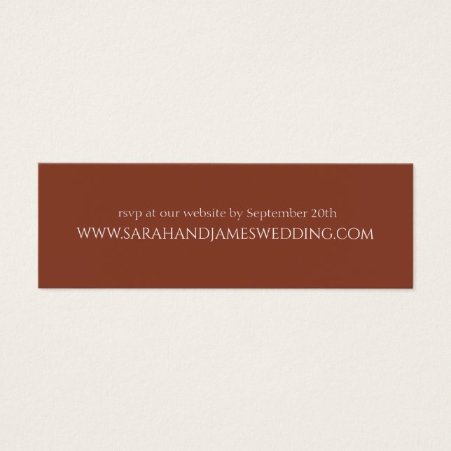 Elegant Terracotta Wedding Website Rsvp Card (Front)
