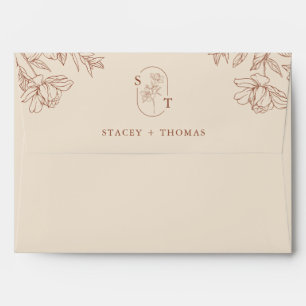 Elegant Terracotta Whimsical Wedding Envelope