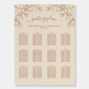 Elegant Terracotta Whimsical Wedding Foam Board